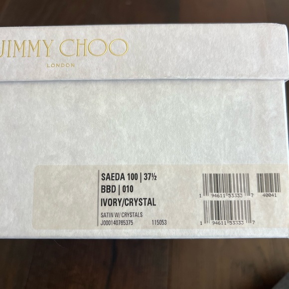 *WORN ONCE FOR PHOTOS* JIMMY CHOO Saeda Ivory Satin Pumps - Picture 8 of 16